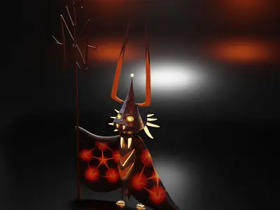 Dark Cockroach Low-poly 3D model