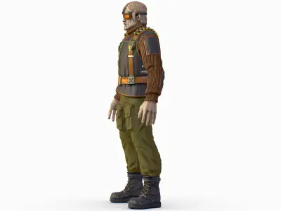 High Poly Casual Male Technician Sweater Low-poly 3D model