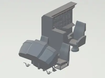 Cockpit Poste de pilotage impression 3D du supercopter Airwolf 3D print model
