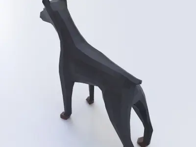 Doberman dog 3d model  Low-poly 3D model