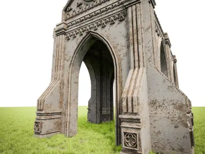 GOTHIC CASTLE BUILDING 10 Low-poly 3D model