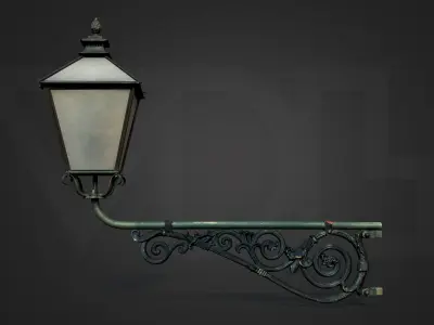 Wall-Mounted Lamp Low-poly 3D model