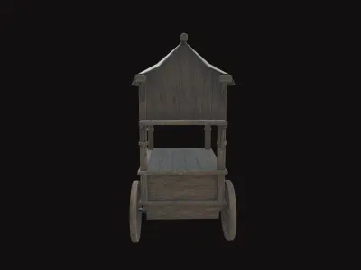 Medieval Cart V10 Low-poly 3D model