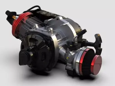 49cc Two-Stroke Engine 3D Model 3D model