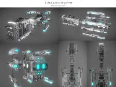 Transportation Spaceship Low-poly 3D model