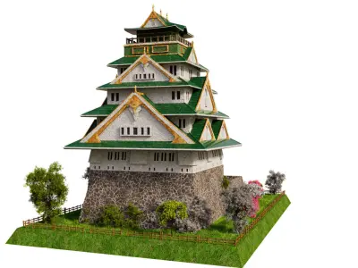 Osaka Castle 3D model