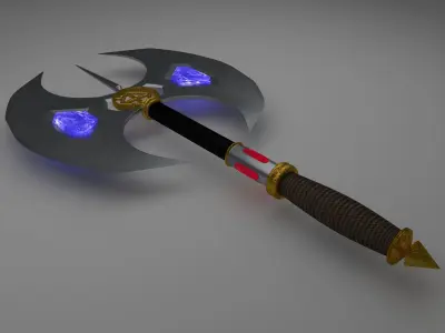 Fantasy Battle Axe Low-poly 3D model