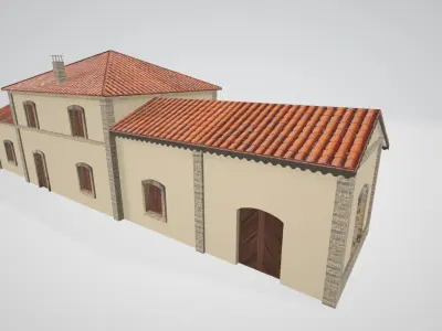 Anghiari railway station Low-poly 3D model
