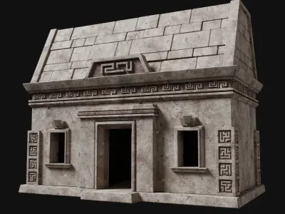 AZTEC MAYAN INCA MESOAMERICA STONE HOUSE TEMPLE COLLECTION Low-poly 3D model