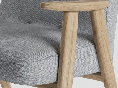Armchair lounge chair with wooden legs Free 3D model buy