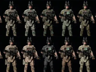 MODULAR SOLDIER PACK Low-poly 3D model