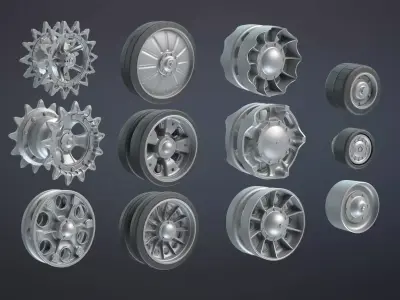 Tank Wheels High-poly Vol 1 3D model