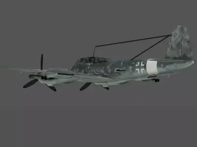  Messerschmitt Me 410 B-6 R3  Anti-Shipping Radar Night Fighter Low-poly 3D model
