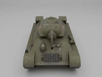 T34-76 1942 Medium Tank Low-poly 3D model
