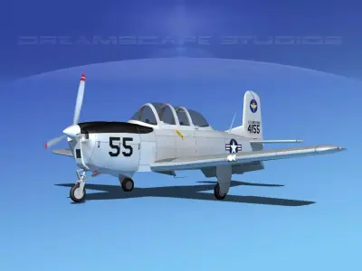Beechcraft T-34 Mentor V02 USAF 3D model