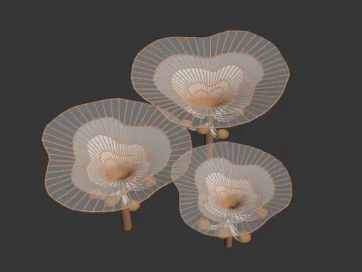 Pavillon shade jellyfish Low-poly 3D model Low-poly 3D model