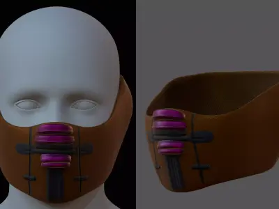 Gas mask helmet 3d model scifi Low-poly  Low-poly 3D model 536