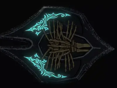 Skeleton Shield Low-poly 3D model