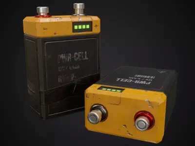 Battery PBR low-poly game ready Low-poly 3D model