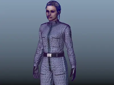 Airwolf Female Pilot Low-poly 3D model
