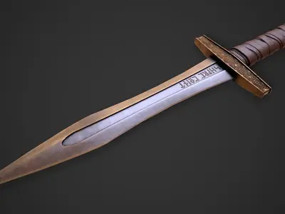 Old Norse Dagger - Hvass Oddr Low-poly 3D model