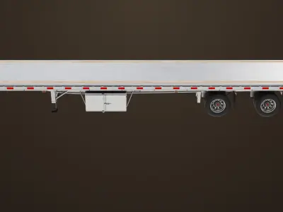 Flatbed Trailer 05 Heavy Truck All PBR Unity UE Textures Low-poly 3D model