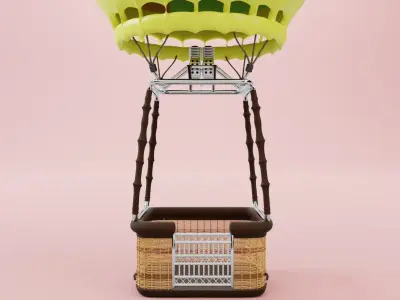 Air Balloon Cute 3D Model 3D model