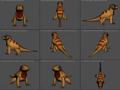 Dinosaurs Gecko 3d model ready to use Low-poly 3D model