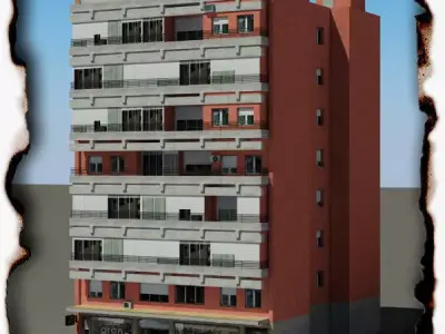 Building residential Low-poly 3D model