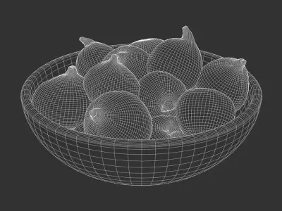  Fig Fruit Bowl Food Model 