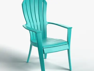 Plastic Garden Chair - Subdivision geometry Low-poly 3D model