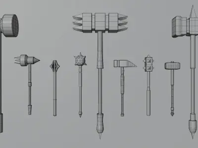 Low-poly Medieval Weapons Low-poly 3D model