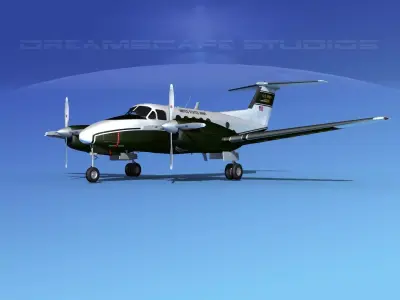 Beechcraft UC-12Q Huron V09 US Army 3D model