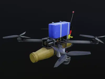 German FPV Drone Low-poly 3D model