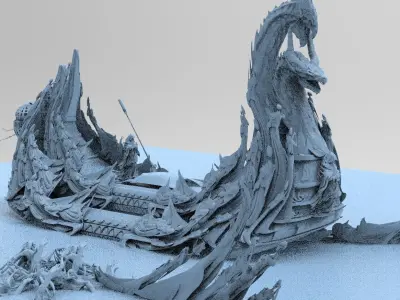 Kharon the Ferryman boat Kitbash 1 3D model