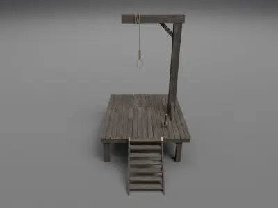 Small gallows PBR Low-poly 3D model