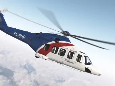 Corporate Transport Helicopter Agusta Westland AW189 Rigged 3D model