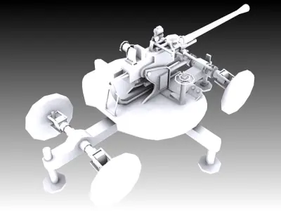 37mm M1939 61K Automatic Air Defense Gun 3D model