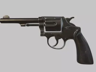 Revolver High Poly PBR Free 3D model
