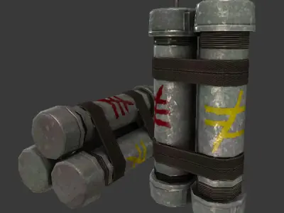 Metallic Pipe Bomb Low-poly 3D model