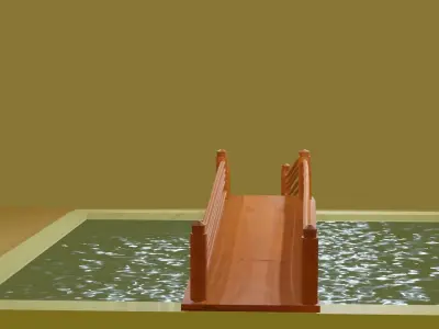 bridge across a pool Free 3D model