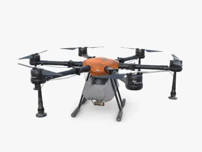 Agricultural drone V2 Low-poly 3D model