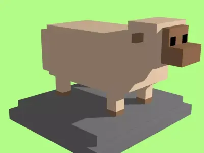 VOXEL SHEEP - MODEL 8 Low-poly 3D model