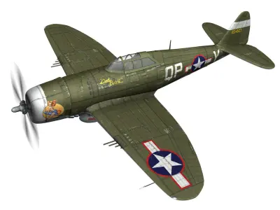 Republic P-47C Thunderbolt - Little Butch - QP-V 3D model