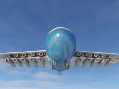 Futuristic airplane cruise 3D model