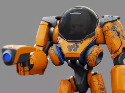 CYBORG ALIEN FIGHTER   rigged character 3D model
