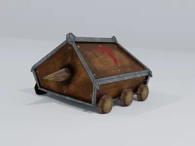 Wooden Ram Low-poly 3D model