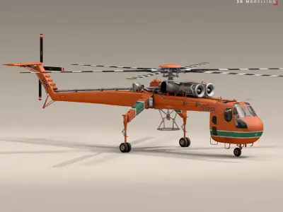 S-64E Skycrane 3D model