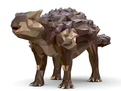 Dinosaur Ankylo Lowpoly Art Style Animal Low-poly 3D model
