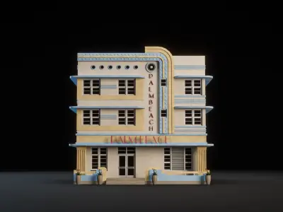 MIAMI VICE CITY ART DECO BUILDING 8 3D model